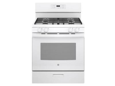 30" GE 4.8 Cu. Ft. Free-Standing Gas Range In White - JCGBS61DPWW